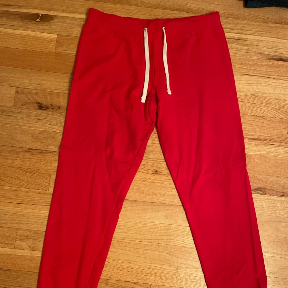 Red thin sweatpants